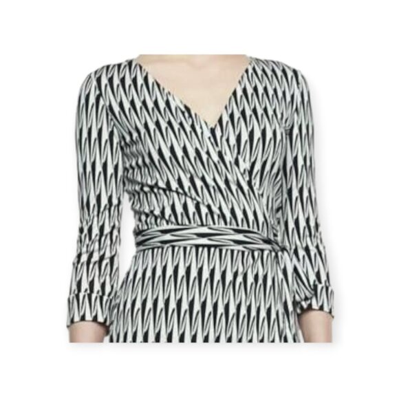 Diane Von Furstenberg Silk Wrap Dress Modern Harlequin Size 0 NWT - Picture 16 of 16